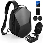 Our crossbody backpack for VR Case has a large expandable capacity internal compartment that is secure and sturdy, keeping your VR accessories and headset organised and protected from damage. We also use this bag for notebooks and some books.
